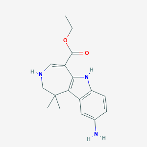 molecular formula C17H21N3O2 B13804807 Azepino[4,5-b]indole-5-carboxylic acid, 9-amino-1,2,3,6-tetrahydro-1,1-dimethyl-, ethyl ester 