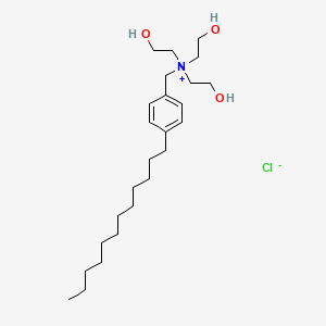 molecular formula C25H46ClNO3 B13804850 (p-Dodecylbenzyl)tris(2-hydroxyethyl)ammonium chloride CAS No. 86014-86-0