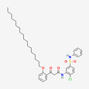 molecular formula C39H53ClN2O5S B13804860 Benzenepropanamide, N-(2-chloro-5-((phenylamino)sulfonyl)phenyl)-2-(octadecyloxy)-beta-oxo- CAS No. 68516-70-1