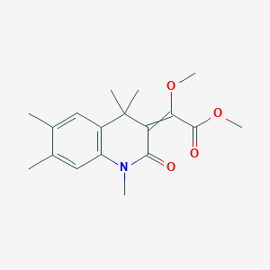 molecular formula C18H23NO4 B13804898 Methyl 2-methoxy-2-(1,4,4,6,7-pentamethyl-2-oxoquinolin-3-ylidene)acetate 