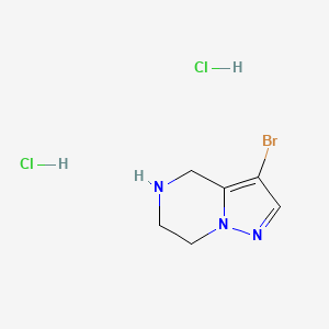 molecular formula C6H10BrCl2N3 B1380496 3-Bromo-4,5,6,7-tetrahydro-pyrazolo[1,5-a]pyrazine dihydrochloride CAS No. 1373223-47-2