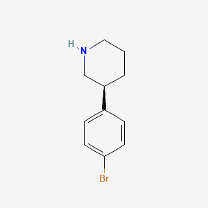 molecular formula C11H14BrN B1380500 (S)-3-(4-Bromophenyl)piperidine CAS No. 1335523-82-4