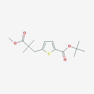 molecular formula C15H22O4S B1380502 tert-Butyl 5-(3-methoxy-2,2-dimethyl-3-oxopropyl)thiophene-2-carboxylate CAS No. 1512637-49-8