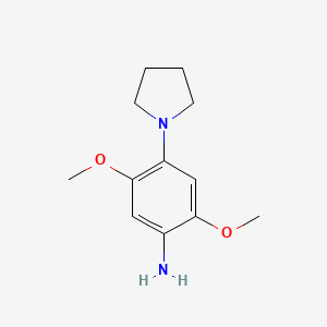 molecular formula C12H18N2O2 B13805023 Benzenamine, 2,5-dimethoxy-4-(1-pyrrolidinyl)- CAS No. 71230-75-6