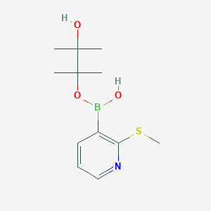 molecular formula C12H20BNO3S B13805076 (3-Hydroxy-2,3-dimethylbutan-2-yl)oxy-(2-methylsulfanylpyridin-3-yl)borinic acid 