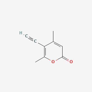 molecular formula C9H8O2 B13805093 5-Ethynyl-4,6-dimethyl-pyran-2-one 