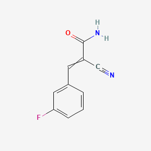 molecular formula C10H7FN2O B13805106 2-Cyano-3-(m-fluorophenyl)acrylamide 