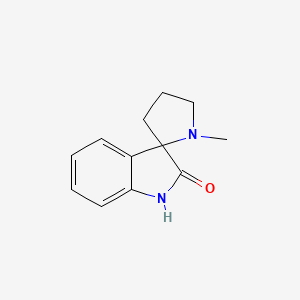 molecular formula C12H14N2O B13805120 Spiro(indoline-3,2'-pyrrolidin)-2-one, 1'-methyl- CAS No. 69226-42-2