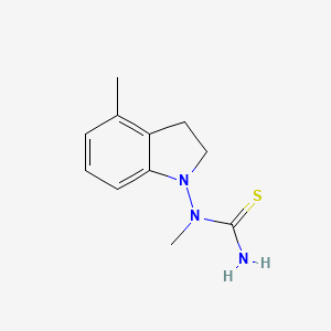 molecular formula C11H15N3S B13805140 N-Methyl-N-(4-methyl-2,3-dihydro-1H-indol-1-yl)thiourea CAS No. 790158-87-1