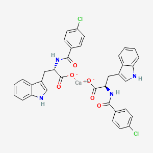 molecular formula C36H28CaCl2N4O6 B13805145 4-ChlorobenZoyl-L-tryptophan calcium salt (BZ(4-Cl)-Trp-OH.BZ(4-Cl)-Trp-OH.Ca+2) 
