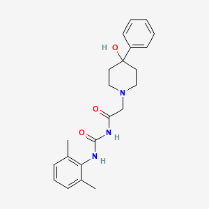 molecular formula C22H27N3O3 B13805228 3-(2,6-Dimethylphenyl)-1-((4-hydroxy-4-phenylpiperidino)acetyl)urea CAS No. 70166-88-0
