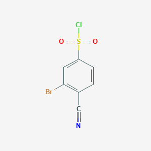 molecular formula C7H3BrClNO2S B1380523 3-Bromo-4-cyanobenzene-1-sulfonyl chloride CAS No. 1201684-65-2