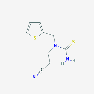 molecular formula C9H11N3S2 B13805258 N-(2-Cyanoethyl)-N-[(thiophen-2-yl)methyl]thiourea CAS No. 868591-22-4