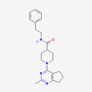 molecular formula C22H28N4O B13805340 1-(2-methyl-6,7-dihydro-5H-cyclopenta[d]pyrimidin-4-yl)-N-(2-phenylethyl)piperidine-4-carboxamide 