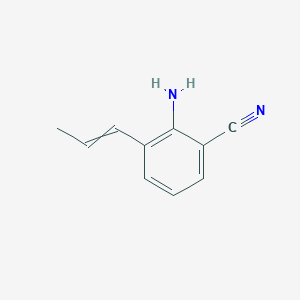 molecular formula C10H10N2 B13805423 Benzonitrile, 2-amino-3-(1-propenyl)- 