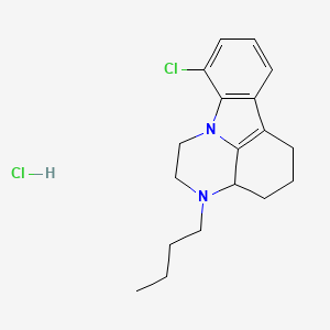 molecular formula C18H24Cl2N2 B13805447 1H-Pyrazino(3,2,1-jk)carbazole, 2,3,3a,4,5,6-hexahydro-3-butyl-10-chloro-, hydrochloride CAS No. 76061-76-2