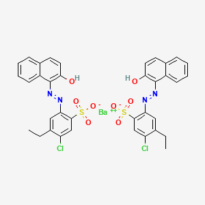 molecular formula C36H28BaCl2N4O8S2 B13805471 barium(2+);5-chloro-4-ethyl-2-[(2-hydroxynaphthalen-1-yl)diazenyl]benzenesulfonate CAS No. 67801-01-8