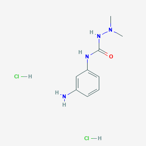 molecular formula C9H16Cl2N4O B1380548 1-(3-Aminophenyl)-3-(dimethylamino)urea dihydrochloride CAS No. 1803607-19-3