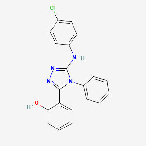 molecular formula C20H15ClN4O B13805481 2-(5-((4-Chlorophenyl)amino)-4-phenyl-4H-1,2,4-triazol-3-yl)phenol CAS No. 82619-90-7
