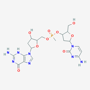 molecular formula C20H27N8O9P B138055 2-amino-9-[5-[[[5-(4-amino-2-oxopyrimidin-1-yl)-2-(hydroxymethyl)oxolan-3-yl]oxy-methylphosphoryl]oxymethyl]-4-hydroxyoxolan-2-yl]-3H-purin-6-one CAS No. 128312-31-2