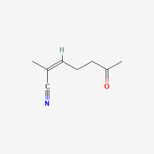 molecular formula C8H11NO B13805509 (Z)-2-methyl-6-oxohept-2-enenitrile 