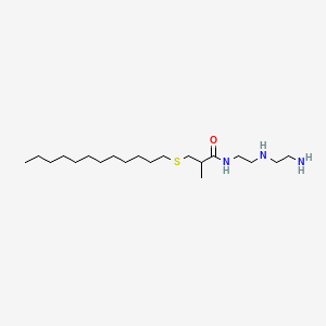 molecular formula C20H43N3OS B13805521 Propanamide, N-[2-[(2-aminoethyl)amino]ethyl]-3-(dodecylthio)-2-methyl- CAS No. 82766-25-4