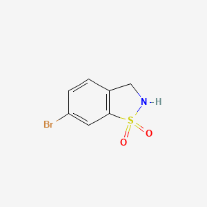 molecular formula C7H6BrNO2S B1380554 1,2-Benzisothiazole, 6-bromo-2,3-dihydro-, 1,1-dioxide CAS No. 1341040-15-0