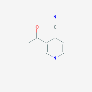 molecular formula C9H10N2O B13805547 3-Acetyl-1-methyl-1,4-dihydropyridine-4-carbonitrile CAS No. 66720-18-1