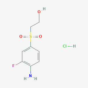 2-(4-Amino-3-fluorobenzenesulfonyl)ethan-1-ol hydrochloride