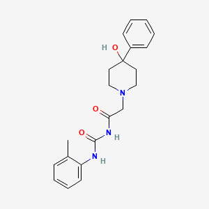 molecular formula C21H25N3O3 B13805594 1-((4-Hydroxy-4-phenylpiperidino)acetyl)-3-(o-tolyl)urea CAS No. 70166-84-6