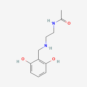 molecular formula C11H16N2O3 B13805712 N-{2-[(2,6-Dihydroxybenzyl)amino]ethyl}acetamide 