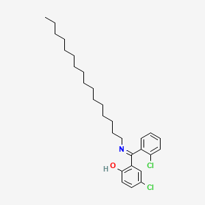 molecular formula C29H41Cl2NO B13805726 2-(Hexadecylimino-(2-chlorophenyl)methyl)-4-chlorophenol CAS No. 80018-22-0