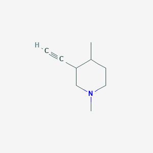 molecular formula C9H15N B13805736 1,4-Dimethyl-3-ethynylpiperidine 