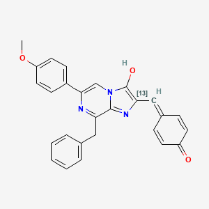 molecular formula C27H21N3O3 B13805746 4-[[8-benzyl-3-hydroxy-6-(4-methoxyphenyl)imidazo[1,2-a]pyrazin-2-yl](113C)methylidene]cyclohexa-2,5-dien-1-one 