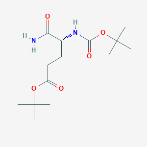 molecular formula C14H26N2O5 B1380575 tert-Butyl (r)-5-amino-4-((tert-butoxycarbonyl)amino)-5-oxopentanoate CAS No. 1373751-75-7