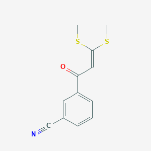 molecular formula C12H11NOS2 B13805821 3-(3,3-Bis-methylsulfanyl-acryloyl)-benzonitrile CAS No. 838871-76-4