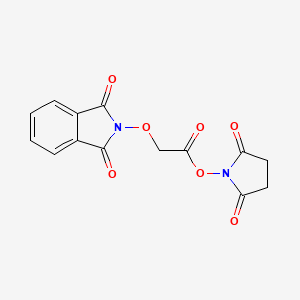 molecular formula C14H10N2O7 B1380583 Acetic acid, 2-[(1,3-dihydro-1,3-dioxo-2H-isoindol-2-yl)oxy]-, 2,5-dioxo-1-pyrrolidinyl ester CAS No. 1333377-78-8