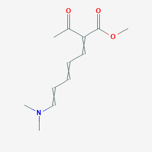 molecular formula C12H17NO3 B13805859 Methyl 2-acetyl-7-(dimethylamino)hepta-2,4,6-trienoate CAS No. 66426-28-6