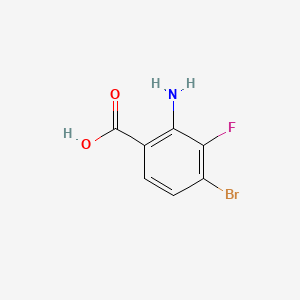 molecular formula C7H5BrFNO2 B1380586 2-Amino-4-bromo-3-fluorobenzoic acid CAS No. 1416013-62-1
