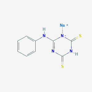 molecular formula C9H7N4NaS2 B13805869 Sodium;6-anilino-1,3-diaza-5-azanidacyclohex-6-ene-2,4-dithione 