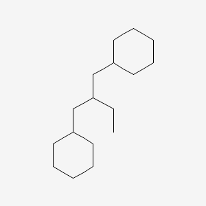 molecular formula C17H32 B13805913 Cyclohexane, 1,1'-(2-ethyl-1,3-propanediyl)bis- CAS No. 54833-34-0