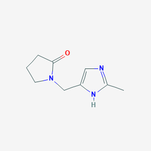 molecular formula C9H13N3O B13805934 1-[(2-methyl-1H-imidazol-5-yl)methyl]pyrrolidin-2-one 