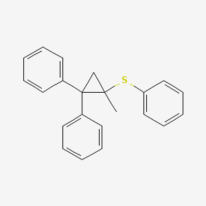 molecular formula C22H20S B13805989 Benzene, 1,1'-[2-methyl-2-(phenylthio)cyclopropylidene]bis- CAS No. 56728-02-0