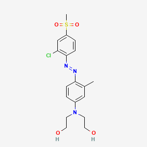 molecular formula C18H22ClN3O4S B13806026 2,2'-((4-((2-Chloro-4-(methylsulphonyl)phenyl)azo)-3-methylphenyl)imino)bisethanol CAS No. 6659-76-3