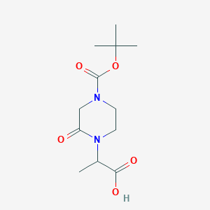 molecular formula C12H20N2O5 B1380606 2-{4-[(Tert-butoxy)carbonyl]-2-oxopiperazin-1-yl}propanoic acid CAS No. 1448189-81-8