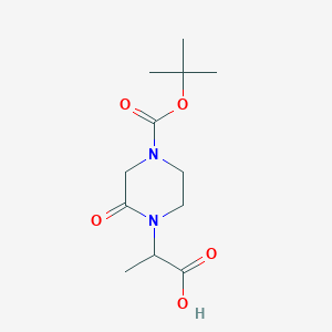 molecular formula C12H20N2O5 B1380606 2-(4-(Tert-butoxycarbonyl)-2-oxopiperazin-1-yl)propanoic acid CAS No. 1448189-81-8