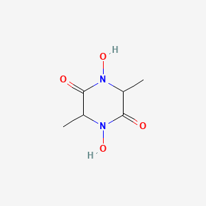 molecular formula C6H10N2O4 B13806071 2,5-Piperazinedione,1,4-dihydroxy-3,6-dimethyl-(9CI) 