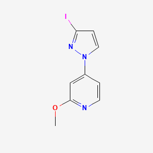 molecular formula C9H8IN3O B1380610 4-(3-Iodo-pyrazol-1-yl)-2-methoxy-pyridine CAS No. 1350475-30-7
