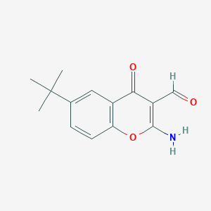 molecular formula C14H15NO3 B13806101 2-Amino-6-tert-butyl-3-formylchromone CAS No. 68301-87-1