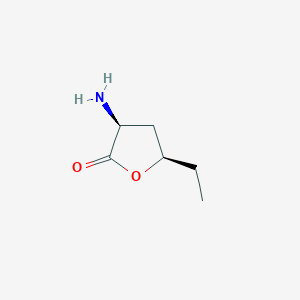 molecular formula C6H11NO2 B13806150 2(3H)-Furanone,3-amino-5-ethyldihydro-,(3S,5R)-(9CI) 